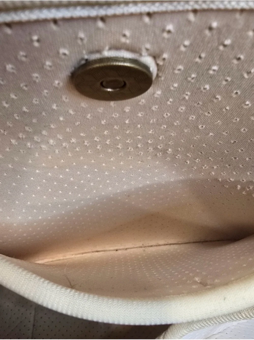 Anthropologie Cream Sherpa‎ Tote with Pink Rope Straps